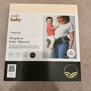 Tushbaby Travel Lite Strapless Baby Hipseat in Charcoal NWT
